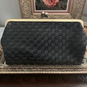 Vintage black and gold clutch